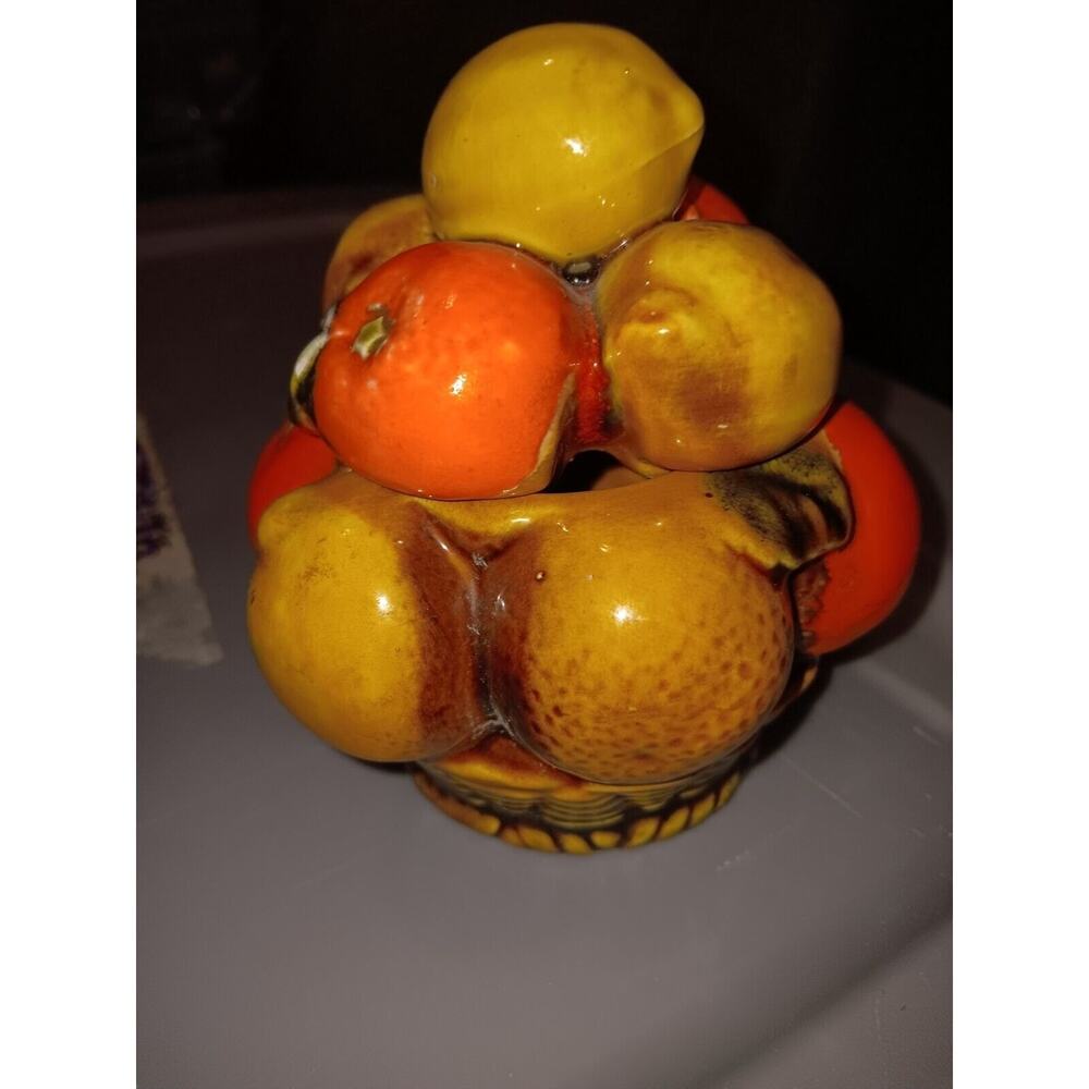 Vintage Inarco Japan E3355 Orange Spice Fruit Basket Canister Pristin Small